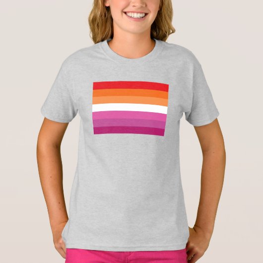 T-shirt Drapeau de la fierté lesbienne (Devant)