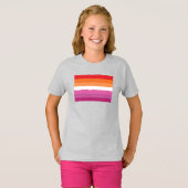 T-shirt Drapeau de la fierté lesbienne (Devant entier)