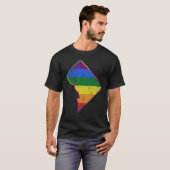 T-shirt Drapeau de la Fierté LGBT de Washington DC (Devant entier)