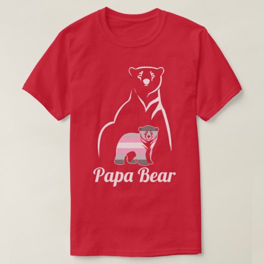 T-shirt Drapeau de la fierté LGBT Demigirl Papa Bear (Design devant)