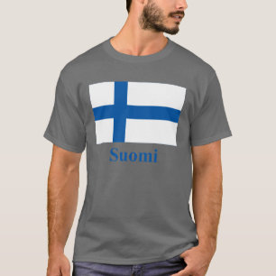 T-shirt Drapeau de la Finlande avec le nom dans finlandais