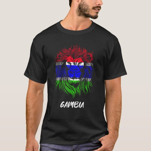 T-shirt Drapeau de la Gambie Lion (Devant)