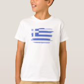 T-shirt Drapeau de la Grèce brassée, drapeau national (Devant)