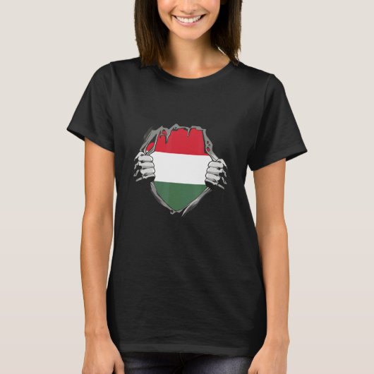 T-shirt drapeau de la Hongrie (Devant)