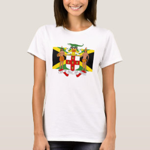 T-shirt Drapeau de la Jamaïque Armoiries de Spaghetti Tan
