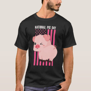 T-shirt Drapeau de la Journée nationale du porc aux USA po