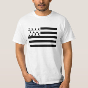T-shirt Drapeau de la la Bretagne Breizh Gwenn ha Du
