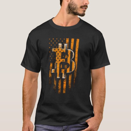 T-shirt Drapeau de la liberté Bitcoin - Conception de stre (Devant)