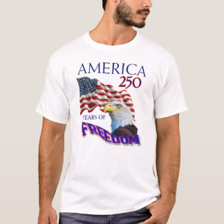 T-shirt Drapeau de la liberté de l'Amérique 250 ans avec a