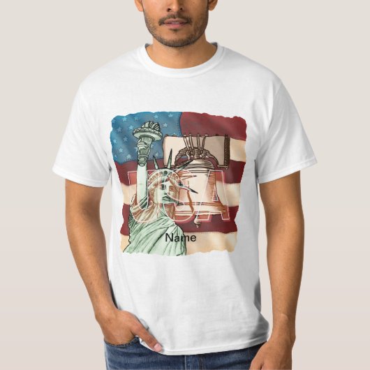 T-shirt Drapeau de la Liberté des États-Unis (Devant)