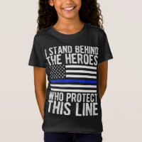 Drapeau de la Ligne Bleue Mince - Héros de la poli