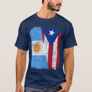 T-shirt Drapeau de la moitié argentine moitié portoricain