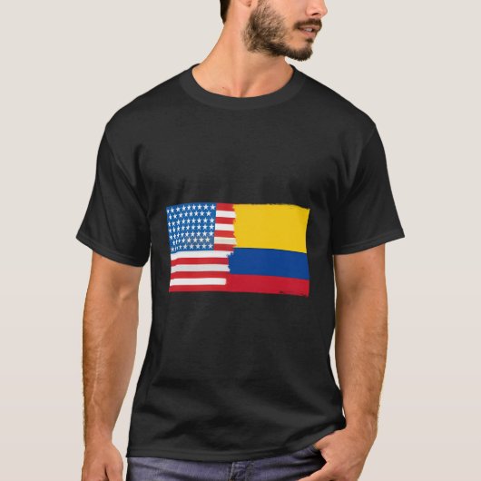 T-shirt Drapeau de la moitié Colombie Amérique (Devant)
