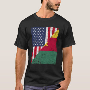 T-shirt Drapeau de la moitié des États-Unis Drapeau de la