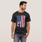 T-shirt Drapeau de la moitié des États-Unis Drapeau de la  (Devant entier)