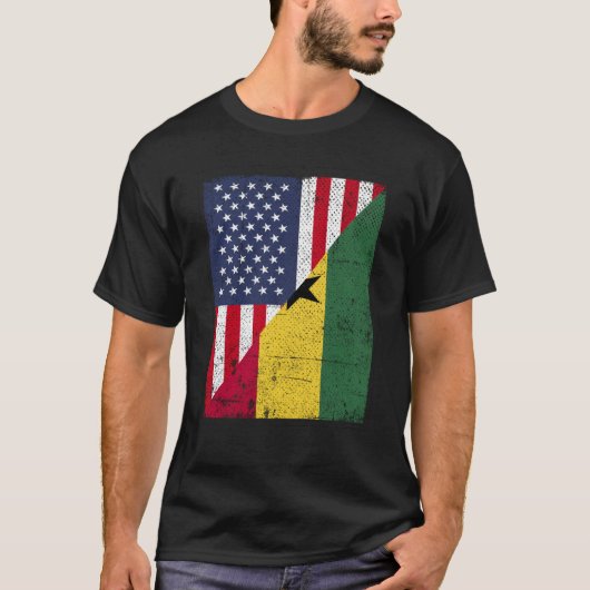 T-shirt Drapeau de la moitié des États-Unis Drapeau de la (Devant)