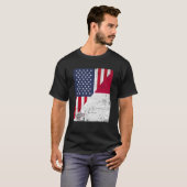 T-shirt Drapeau de la moitié des États-Unis Drapeau de la (Devant entier)