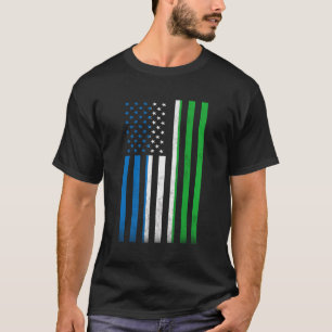 T-shirt Drapeau de la moitié Sierra-Léone Vintage Américai