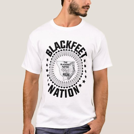 T-shirt Drapeau de la nation Blackpieds - Noirs indiens (Devant)
