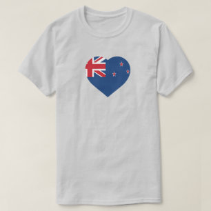 T-shirt Drapeau de la Nouvelle-Zélande en forme de cœur