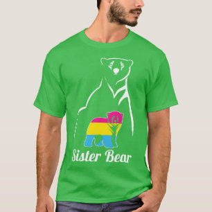 T-shirt Drapeau de la Pan Pride de l'ours Pansexual Sister