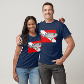 T-shirt Drapeau de la plongée de requin caricature (Unisexe)