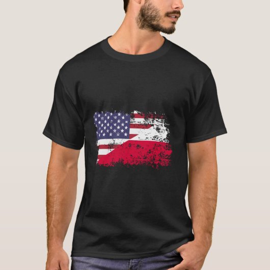 T-shirt Drapeau de la Pologne américaine (Devant)