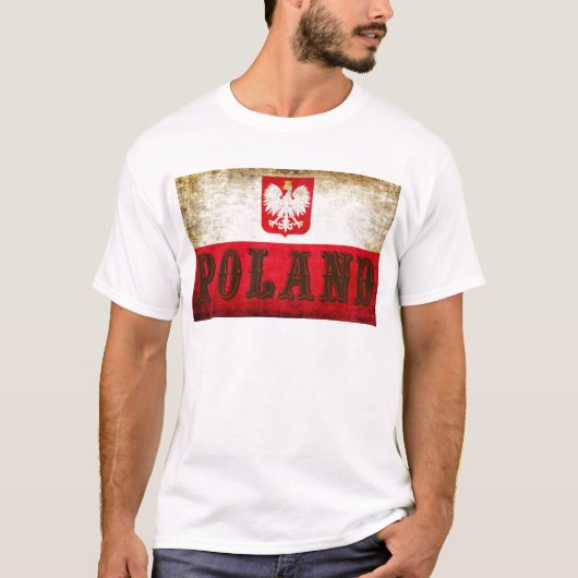 T-shirt Drapeau de la Pologne Grunge (Devant)
