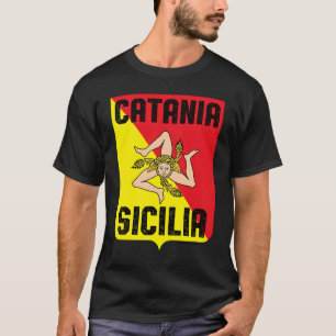 T-shirt Drapeau de la province de Catane Sicile Trinacria