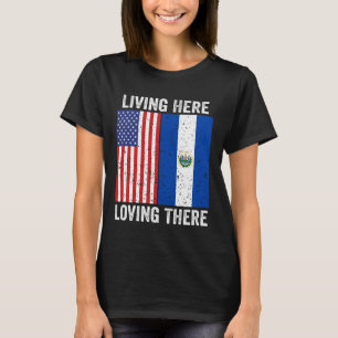 T-shirt Drapeau de la racine d'El Salvador Salvadorien Amé