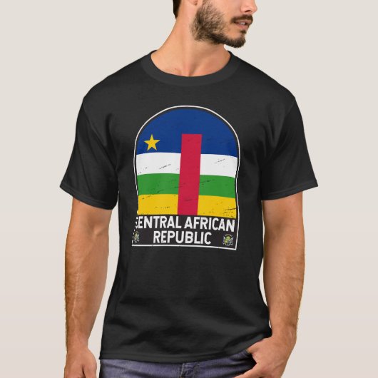T-shirt Drapeau de la République Centrafricaine Emblème dé (Devant)