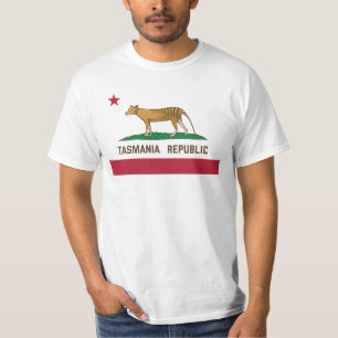 T-shirt Drapeau de la République de Tasmanie Thylacine Tas