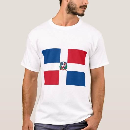 T-shirt Drapeau de la République Dominicaine (Devant)