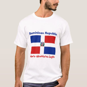 T-shirt Drapeau de la République Dominicaine  + Carte +