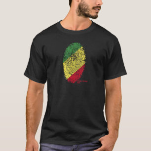 T-shirt Drapeau de la République du Congo sur empreinte nu
