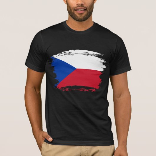 T-shirt Drapeau de la République tchèque (Devant)
