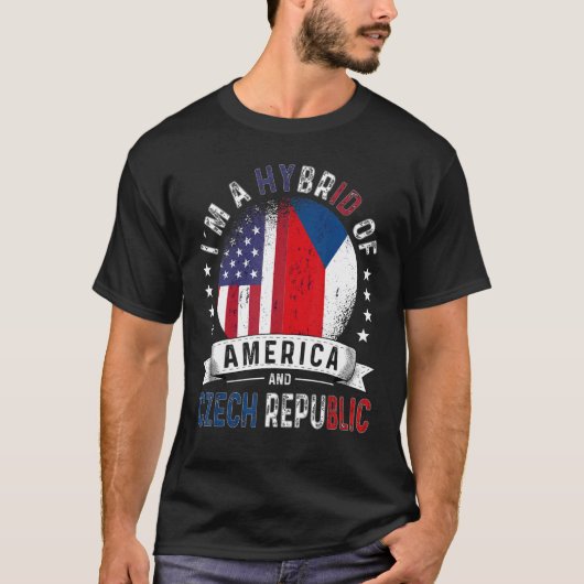 T-shirt Drapeau de la République tchèque des États-Unis Gr (Devant)