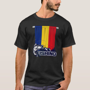 T-shirt Drapeau De La Roumanie Pêche En Roumanie