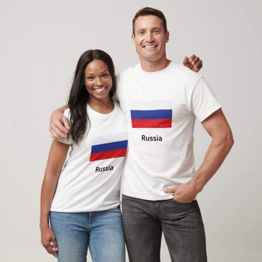 T-shirt Drapeau de la Russie (Unisexe)