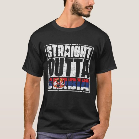 T-shirt Drapeau De La Serbie Droite (Devant)