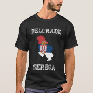 T-shirt Drapeau de la Serbie en détresse Belgrade Pride