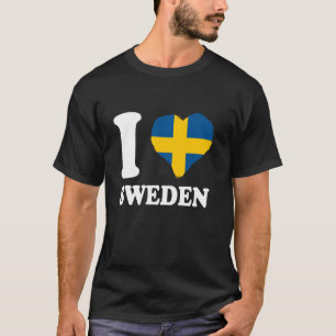 T-shirt Drapeau de la Suède J'aime la Suède Racines suédoi
