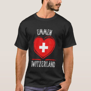 T-shirt Drapeau de la Suisse Cœur Ville d'Emmen