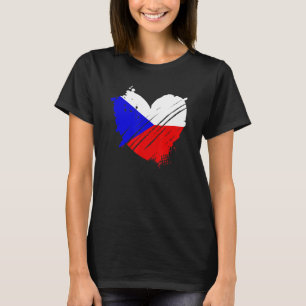 T-shirt Drapeau de la Tchéquie Je l'aime, il est dans mon