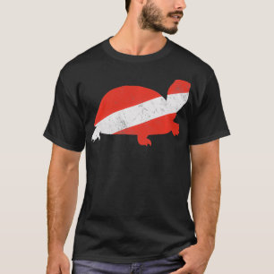 T-shirt Drapeau de la tortue de mer Plongée Plongée Plongé