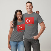 T-shirt Drapeau de la Turquie avec le nom dans le turc (Unisexe)