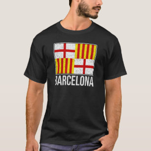 T-shirt Drapeau de la ville de Barcelone Espagne Catalogne