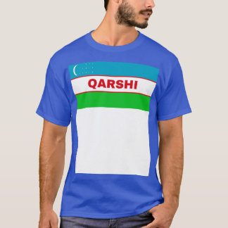 T-shirt Drapeau de la ville de Qarshi en Ouzbékistan