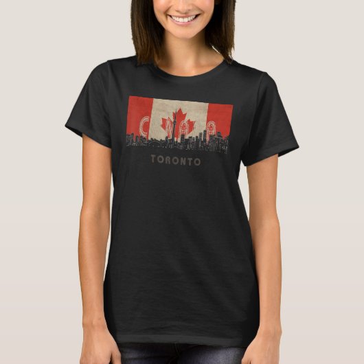 T-shirt drapeau de la ville de souvenir de toronto canada  (Devant)