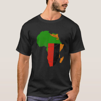 T-shirt Drapeau de la Zambie Afrique Continent Silhouette 